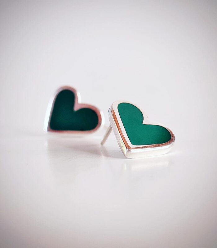 Aros Corazón Verde